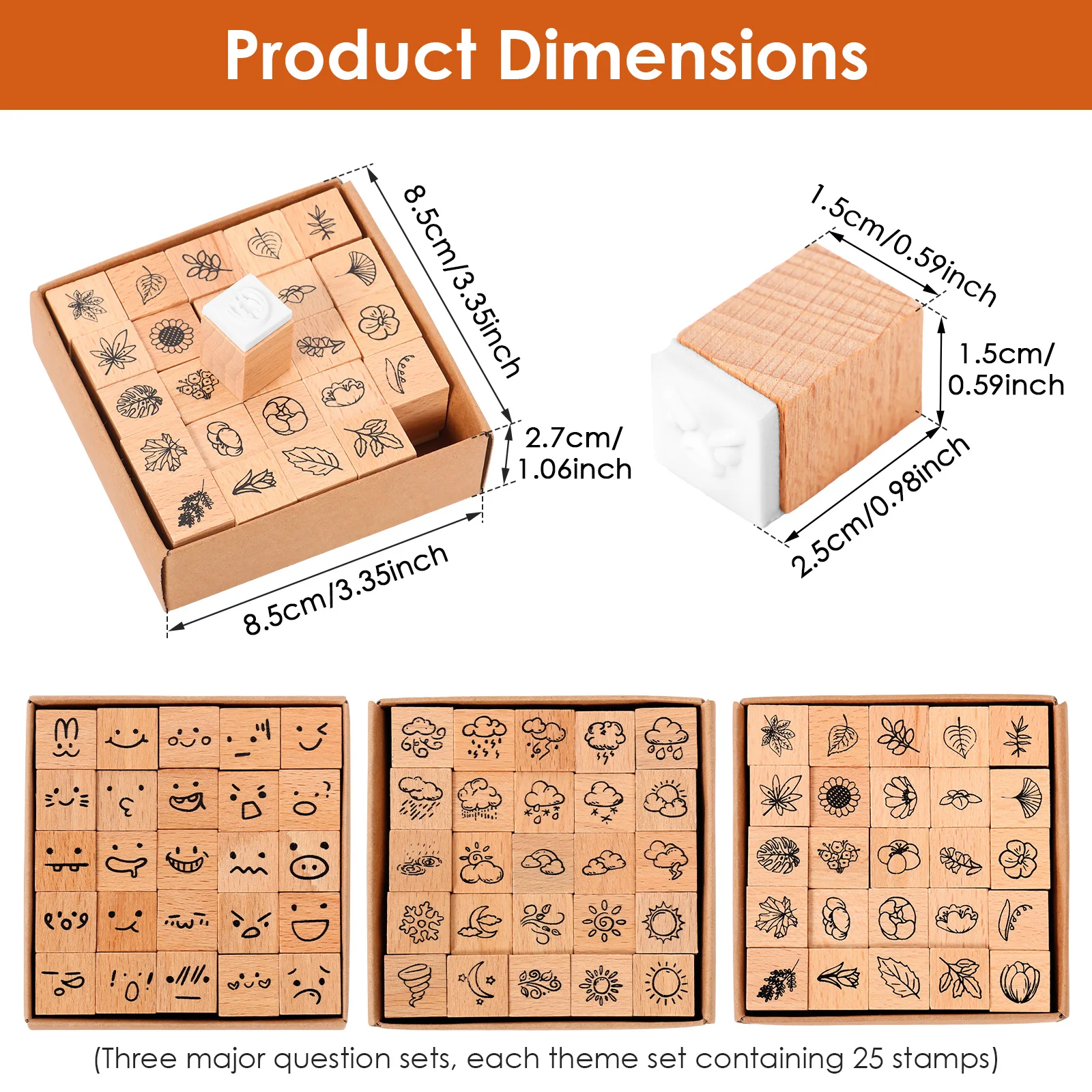 Wooden Seals Assorted Stamp for Small Expressions Flower Butterfly Motif Stamp For DIY Art Craft Journal Scrapbooks Making Decor