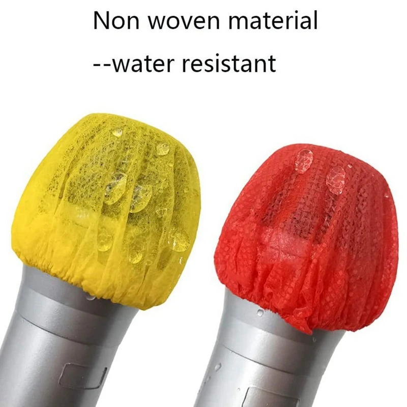

SUNRI-120PCS Disposable Microphone Cover Non-Woven Microphone Cover Dust Cover Microphone Cover-Red+Yellow Easy To Use