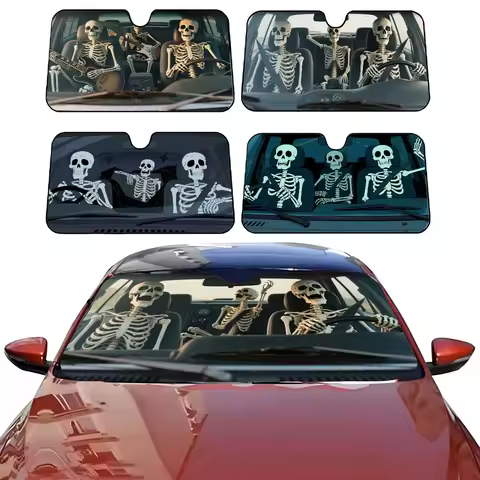 Funny Cool Gentle Skull Driver Car SunShade Parasol Car Windshield Sun Shade UV Protection and Interior Cooler