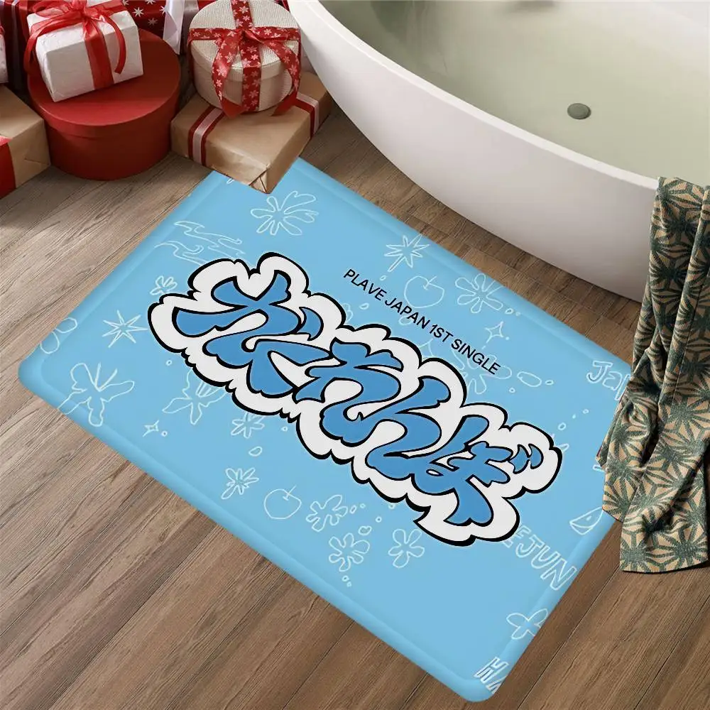 Kpop P-PLAVE Entrance Door Mat Washable Non-Slip Living Room Sofa Chairs Area Mat Kitchen Welcome Doormat