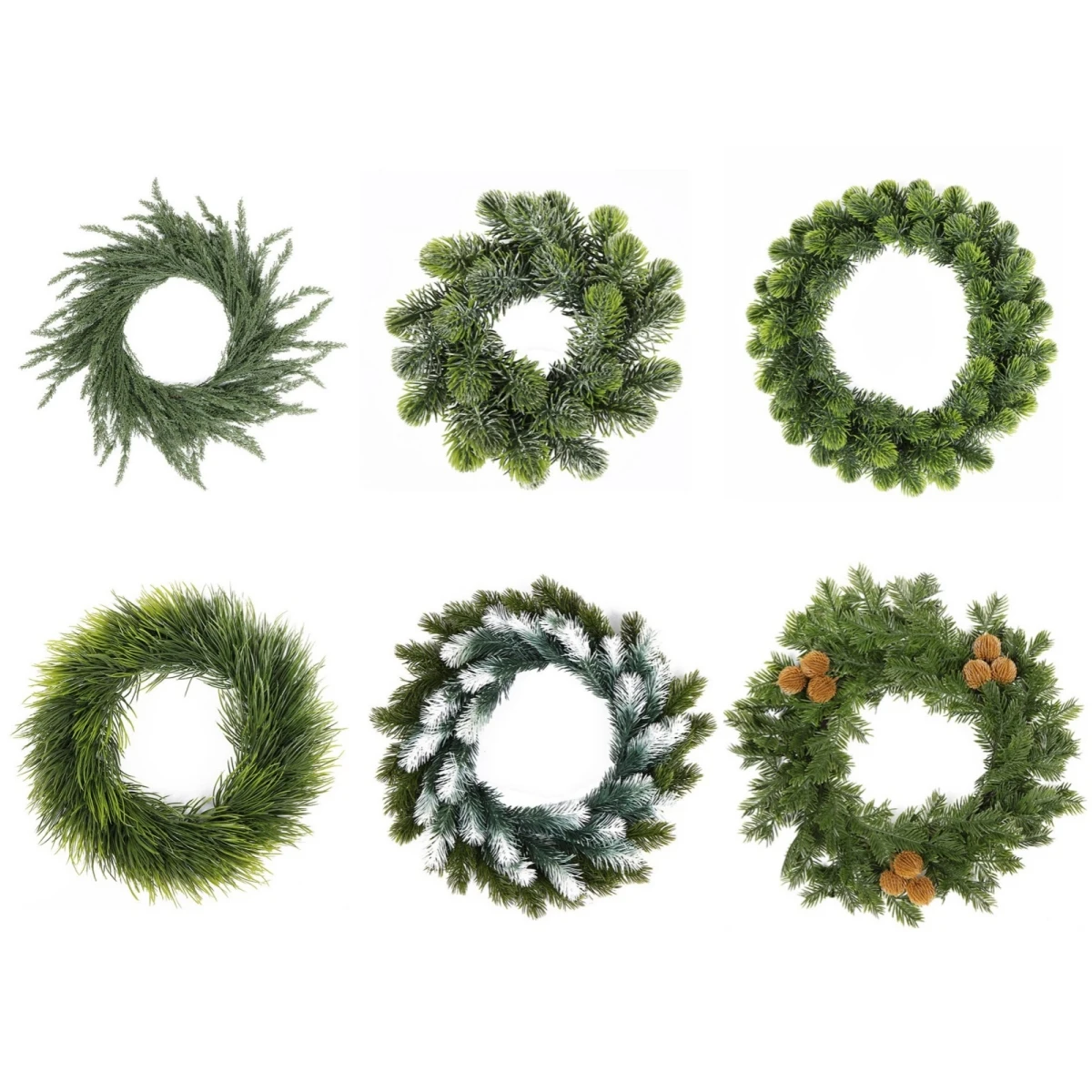 1pc Christmas Artificial Green Wreath Door Wreath Christmas New Years Home Hanging Decor 20/30/35/37/40CM