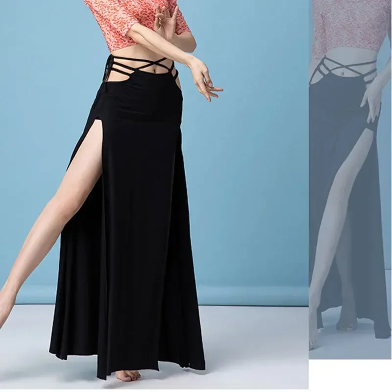 

Adult Spilt Side Pulling Belly Dancing Skirt Women Sexy Professional Dance Clothes Dress Female Maxi Long Spanish Costume