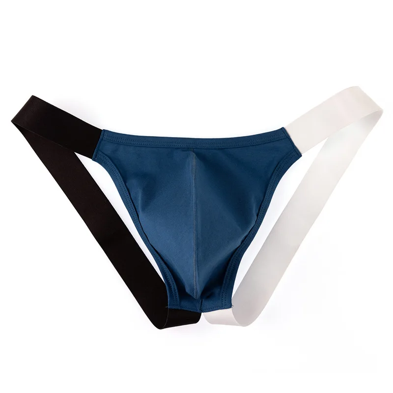 

Stretch Cotton Men's Thong Breathable Low-Rise Gay Underwear Color blocking