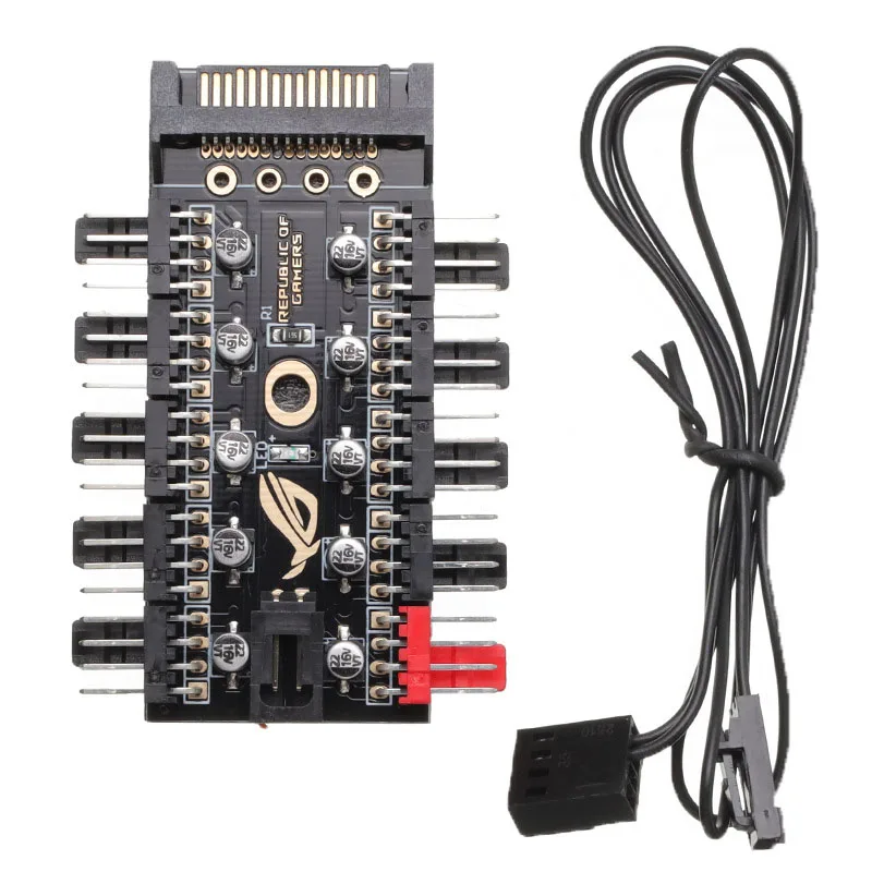 Motherboard 1 to 10 4 Pin PWM Cooler Fan HUB Splitter Extension 12V SATA IDE Power Supply Large 4D port PC Controller Adapter