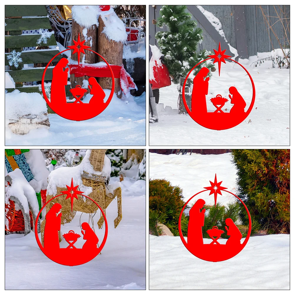 

Acrylic Garden Stake Durable Xmas Decoration Outdoor Yard Sign Christmas Ornament Inserted Decor Christmas Yard Sign