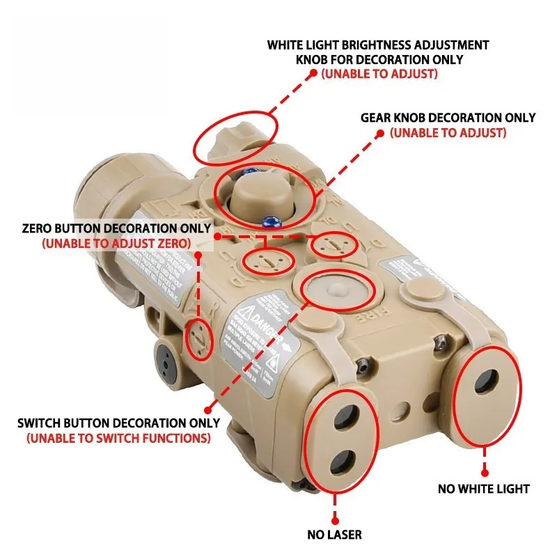 Airsoft taktische Ngal Laser Dummy Batterie gehäuse Ngal Batterie kasten kein IR Laserlicht funktion dekorative Jagd waffe Licht