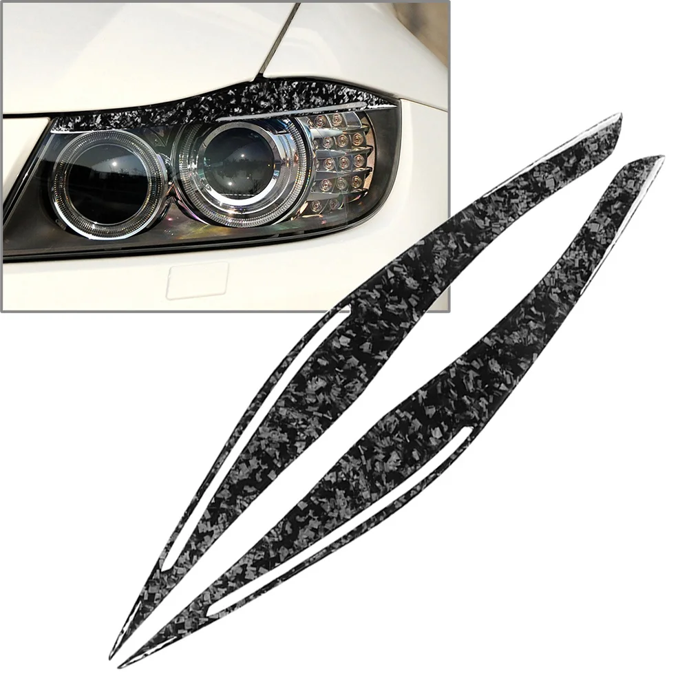 2Pcs Car Headlight Eyebrow Eyelid Cover Trims For BMW E90 E91 3 Series 2006-2011 For M3 E90 Sedan 2008 2009 2020 2011 2012