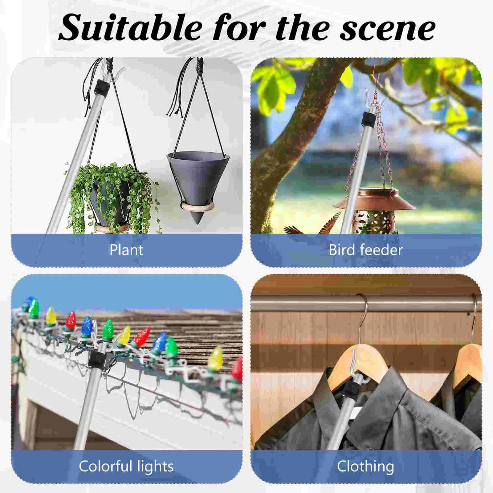 Telescopic Clothes Rail Extendable Clothesline Home Rod Wardrobe Practical Hanger Drying Pole Aluminum Alloy