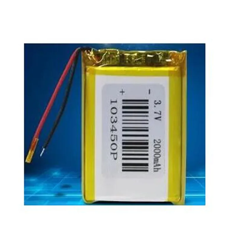 

2Pcs/Lot 3.7V 103450 2000MAh Polymer Lithium Ion Li-ion Li-po Rechargeable Battery For Medical Equipment