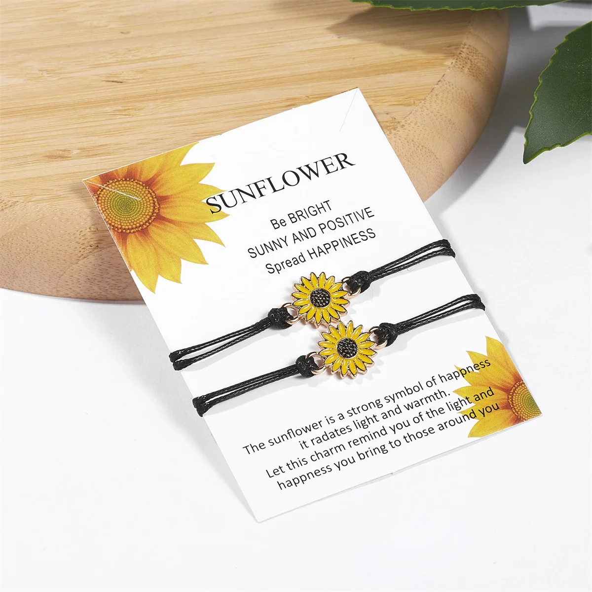 Vintage Sunflower Couple Bracelets For Women Men Handmade Braided Rope Chain Daisy Flower Charm Bangles Lucky Friendship Jewelry