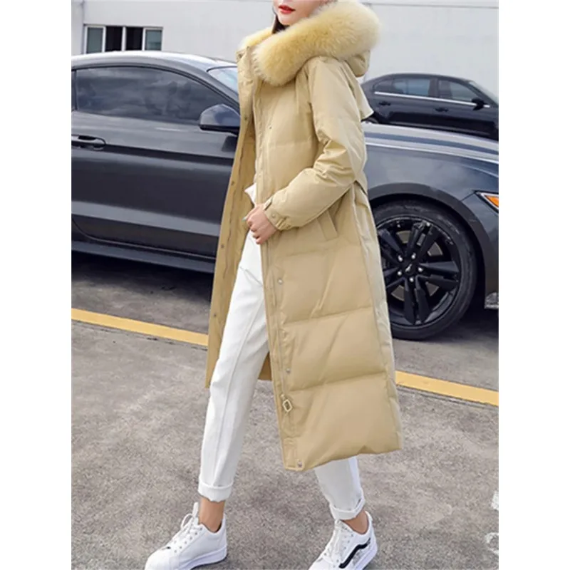 Botvotee Parkas for Women Fall Winter 2023 New Fashion Long Sleeve Thicken Warm Jackets Chic Fur Collar Solid Loose Long Coats