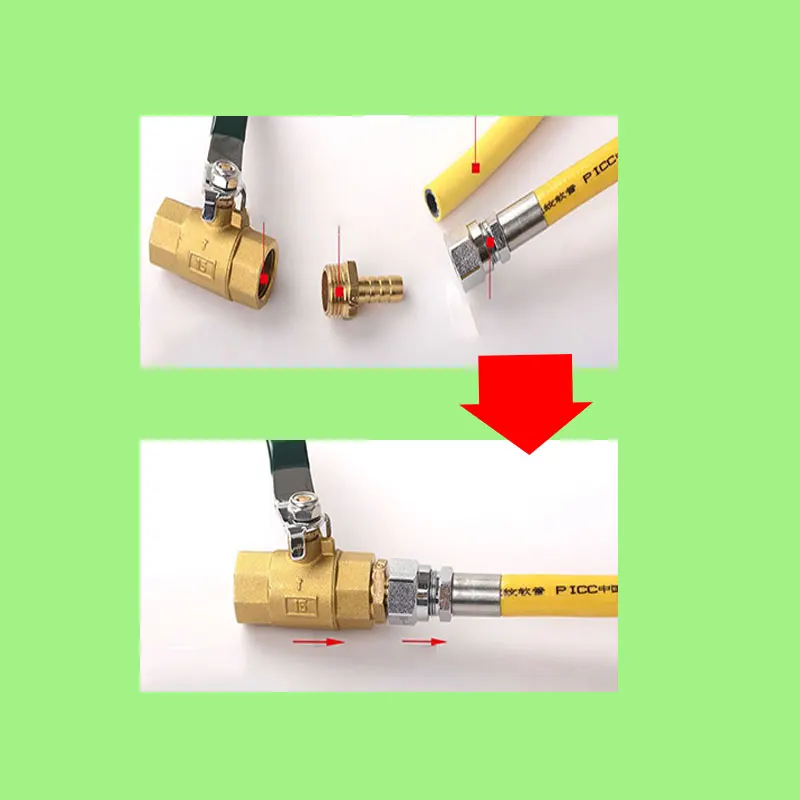 2 Pcs  Gas Stove Conversion Fitting Screw  Hose Joint  Connection Inlet Conversion Fitting  Gas Stove Accessories