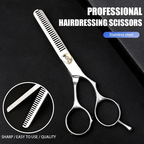 Imagen 2 del producto Tijeras de corte de pelo de acero inoxidable, tijeras de corte de pelo para el hogar, peluquero, tijeras de dientes planas, tijeras de corte de pelo, salón de peluquería