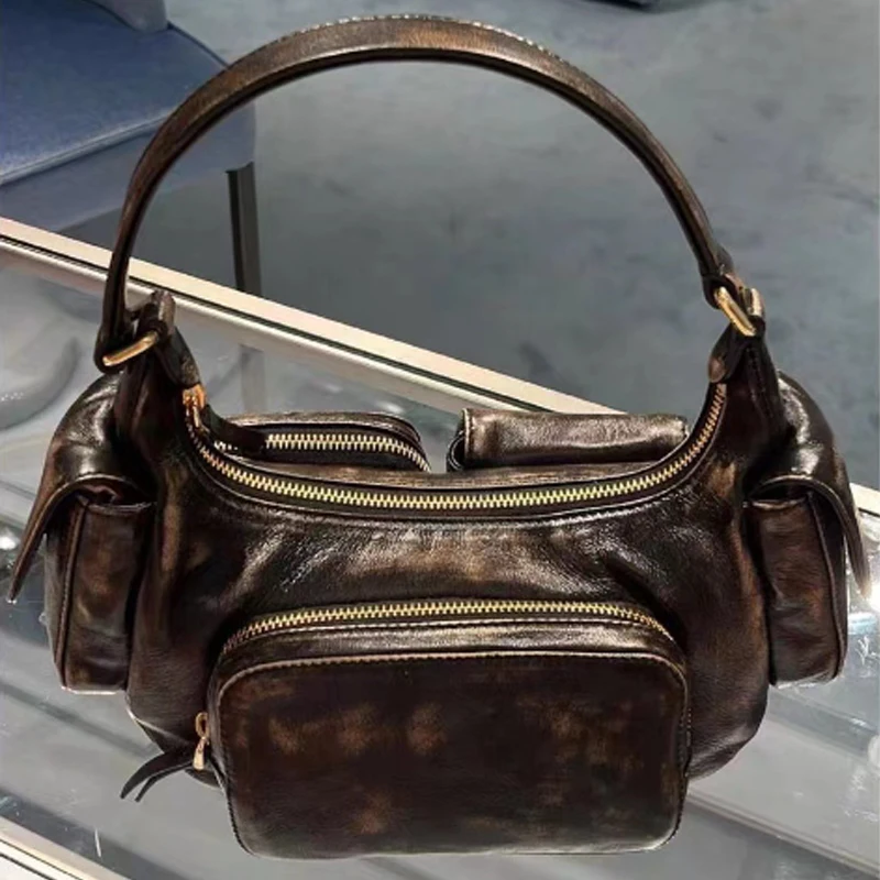 Bolso de diseño Hobo con múltiples bolsillos para mujer, nuevo bolso de un solo hombro, bolso para axilas, bolso de alta capacidad