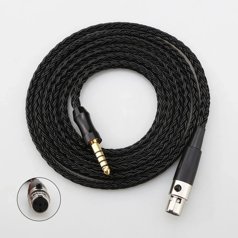 16 core Mini XLR 4Pin Female Headphone Cable For Sennheiser HD490 Pro AKG K712 Beyerdynamic DT700 DT900 Prox DT1770 DT1990