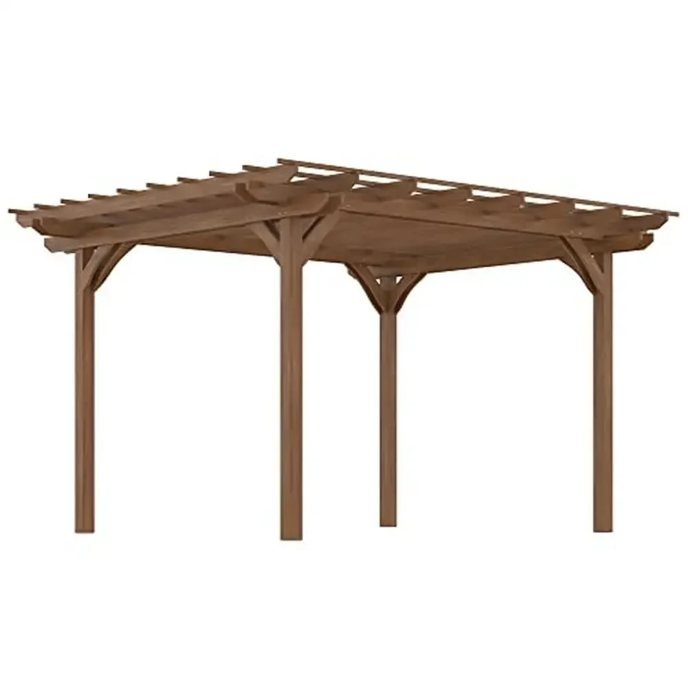 Outdoor Wood Pergola Kit Grape Gazebo Plant Support Rustic Charm Functional Shade All-Season Garden Structure 143.75