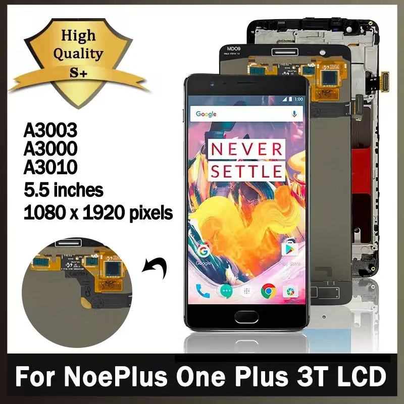 Super amoled para oneplus 3 3t display lcd tela de toque painel lcd para 1 + 3 3t peças reposição a3010 a3003 a3003 a3000