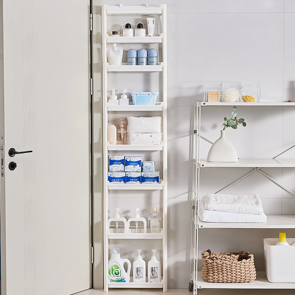 6/7 Tier Tall Slim Gap Storage Rack, 9.5cm/13.5cm Narrow Shelf, Organizer with Wall Hooks, for Kitchen Bathroom Gap Storage