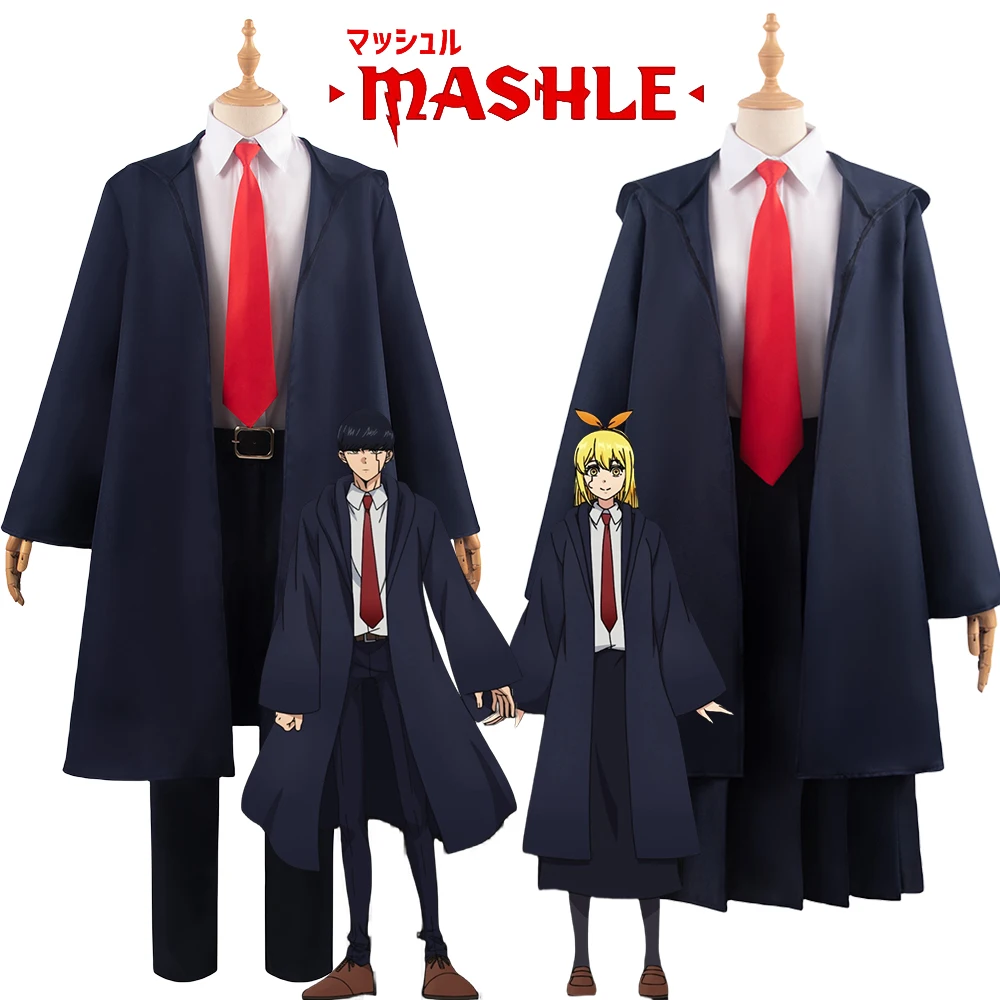 

Lemon Irvine Cosplay Anime Mashle Magic and Muscles Mash Burnedead Cosplay Costume Wig Trench School Uniform Unisex Women Men