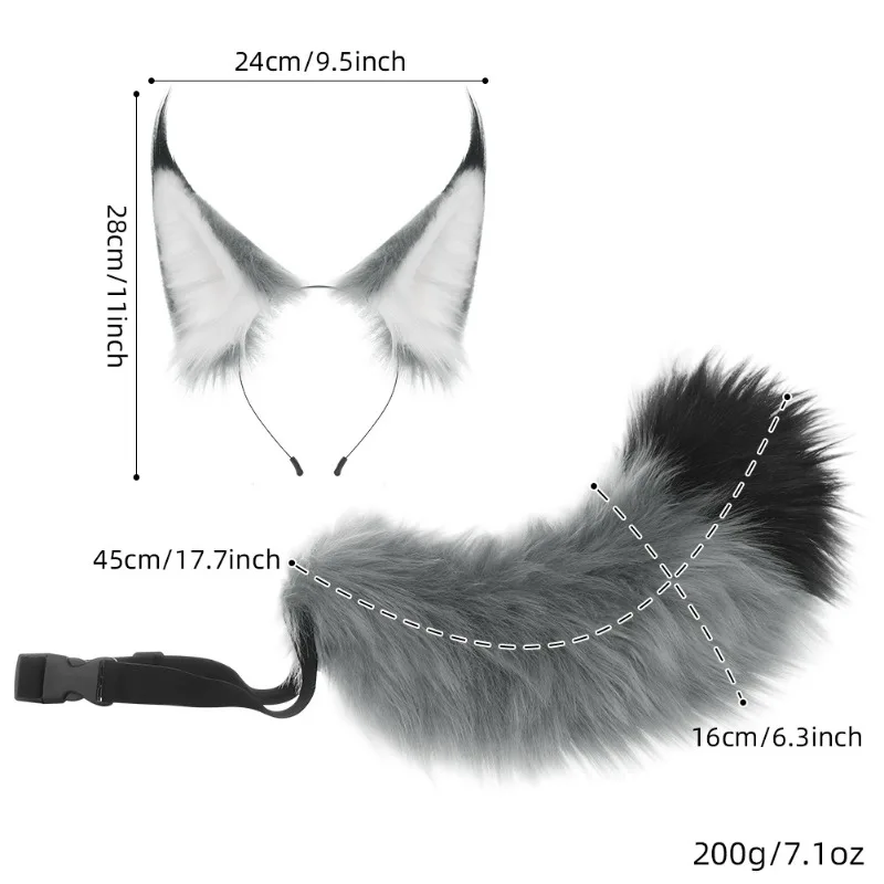 Archi Handwork Furry Fandom Fursuit Animal Lynx Ear Headband Tail Role Playing Prop Halloween Role Playing Women 2026 New 3D