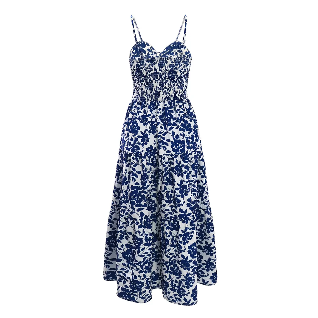 Vestido estilingue feminino vestidos longos impressão praia vestidos streetwear decote em v sem mangas elegante casamento y2k festa noite sexy 2025
