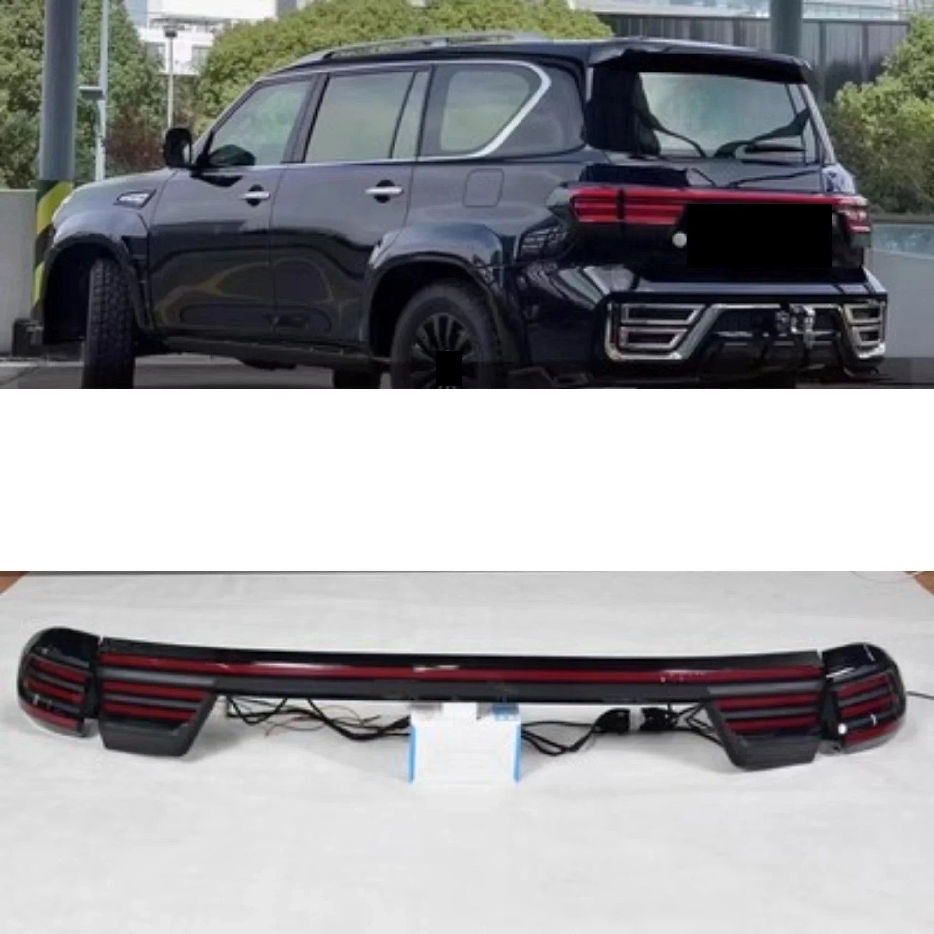 Body Kit Led Taillight Assembly Through Lamp for Nissan Patrol Y62 2020-2023 Convert Turn Signal Brake Light Car Accessories