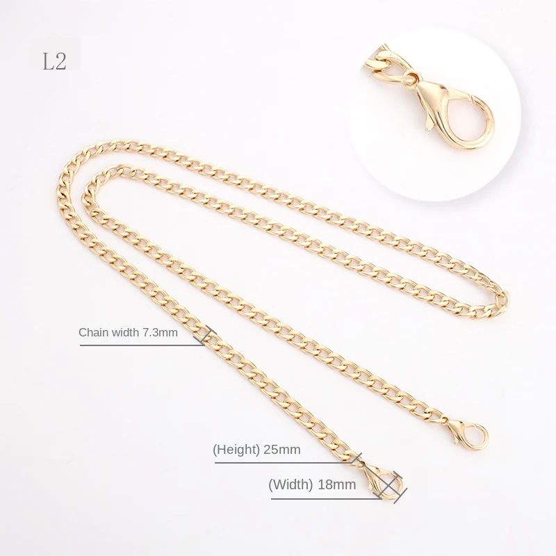 Shoulder Bag Chain Ladies Handbag Metal Wallet Chain Strap Shoulder Strap DIY Metal Accessories Detachable and Replaceable