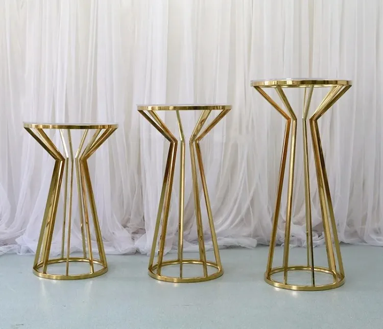 Stainless SteelTable Golden Wedding Cake Tables