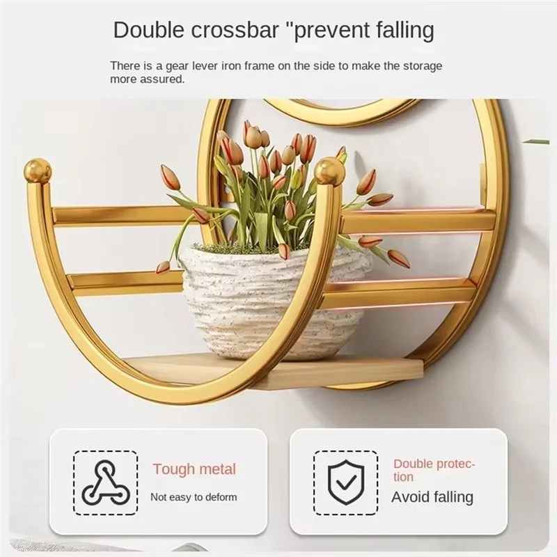 A36T-حامل زهور مثبت على الحائط من الحديد المطاوع - رف زهور حائط المطاعم، أرفف تخزين النباتات لغرفة المعيشة #4