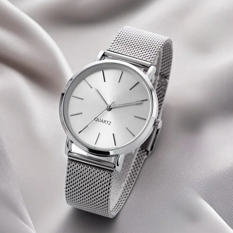 

Новые стильные женские часы, простые роскошные аналоговые кварцевые наручные часы с металлическим циферблатом для женщин и мужчин, повседневные часы, подарок, Reloj Mujer