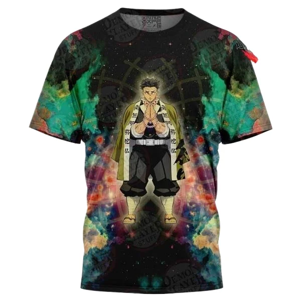 Bandai Trendy Jersey, Quick Dry Fabric, Demon Slayer Gyomei Himejima Graphic, Great for Comic Con, Meetup and Casual Sport