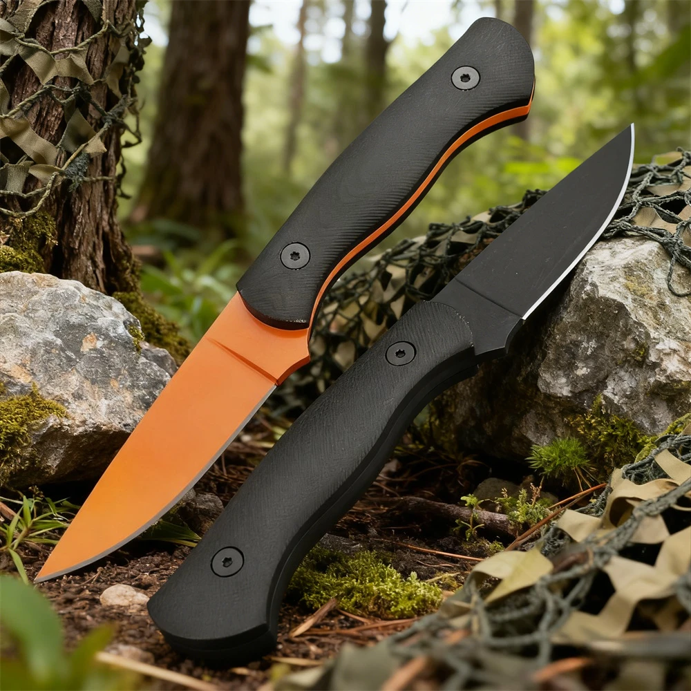 

Охотничий нож с фиксированным клинком, лезвие 8Cr13Mov, рукоять G10 с ножнами, высококачественный тактический инструмент для активного отдыха, кемпинга, туризма и выживания (EDC)