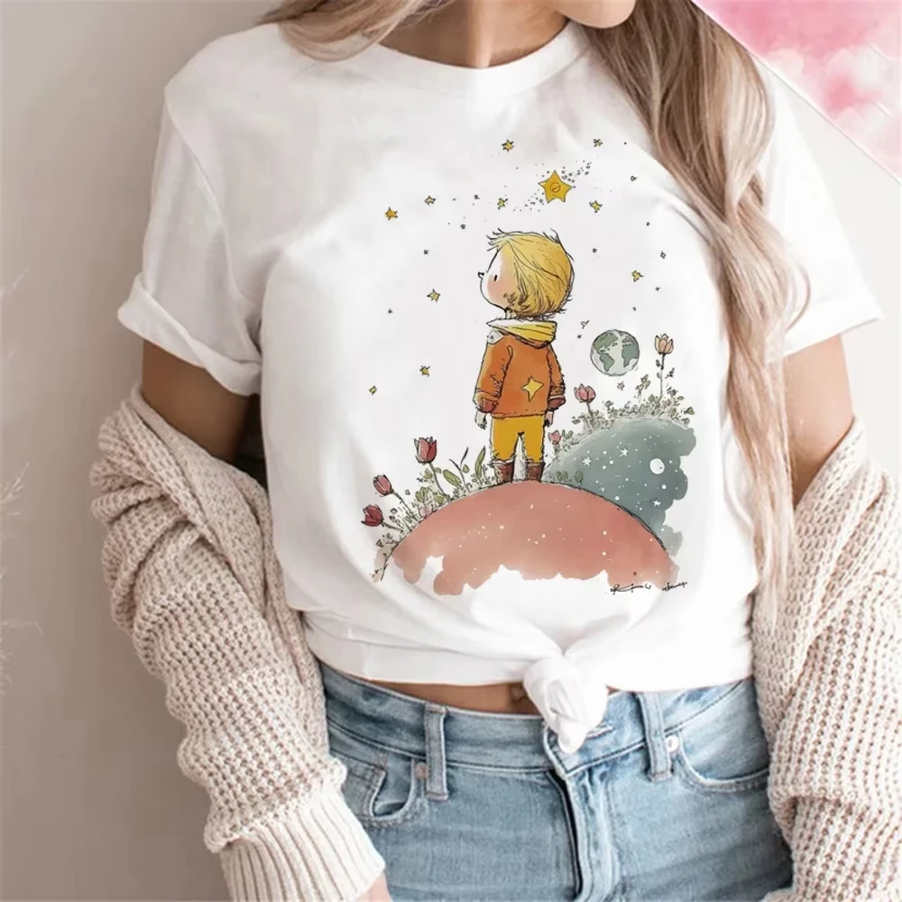 Camiseta con estampado de Manga del Principito para hombre y mujer, Top Harajuku de cómic, ropa de calle, ropa cómoda, transpirable y de algodón suave