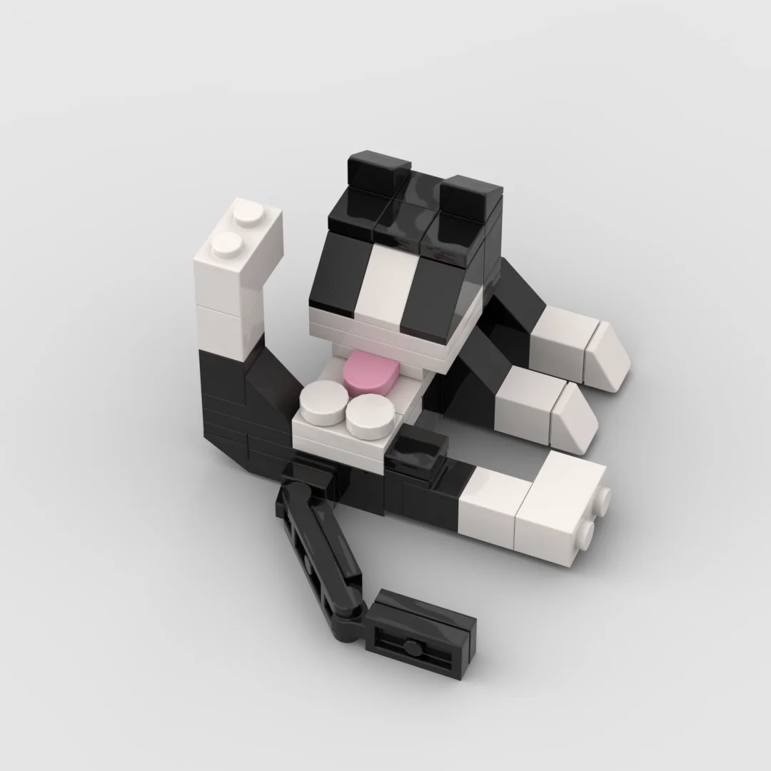 سلسلة الحيوانات 62 قطعة من الطوب MOC على شكل قطة يمكنك صنعها بنفسك لبنات البناء ألعاب تعليمية للأطفال هدية عيد ميلاد #2