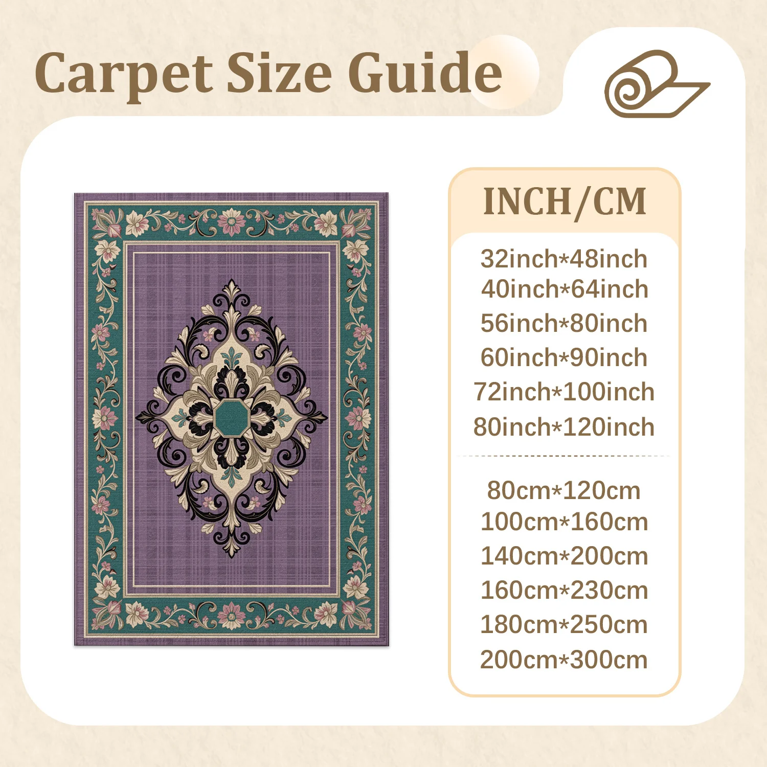 Vintage Floral Medallion Area Rug Soft Velvet Machine Washable Suitable for Living Room Bedroom Dining Room Ideal for Halloween Thanksgiving Christmas New Year Black Friday Cyber Monday Home Floor Decor