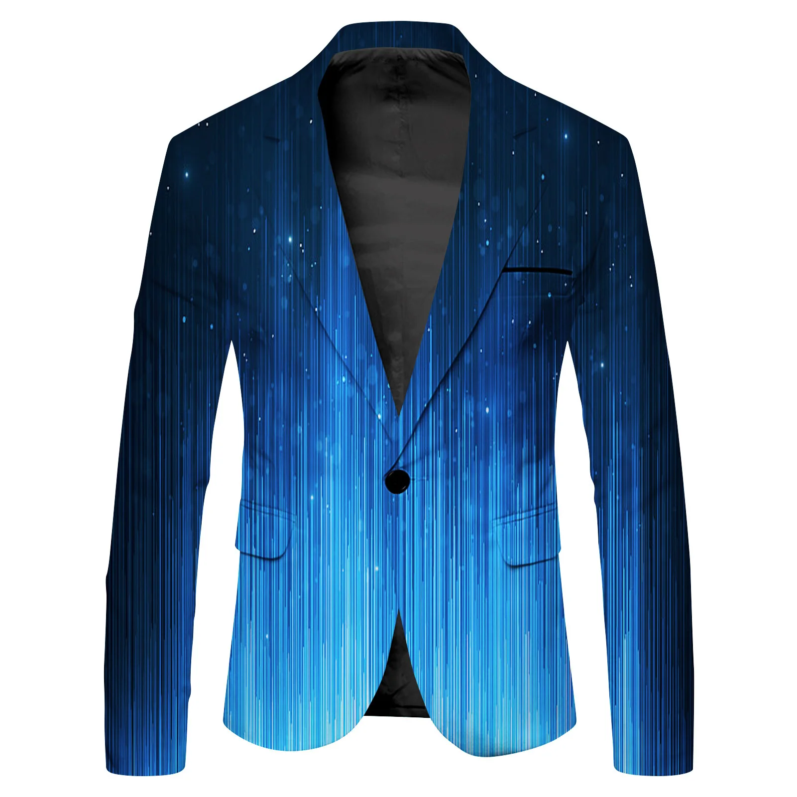 

HOO 2024 Men's Fashion Digital Printing blazer Youth Gradient Color Casual Floral blazer