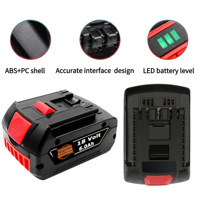 18V 8.0Ah 10Ah 18Ah Lithium Battery For BOSCH Authentic for Bosch BAT609G BAT622 BAT618G for ElectricDrill