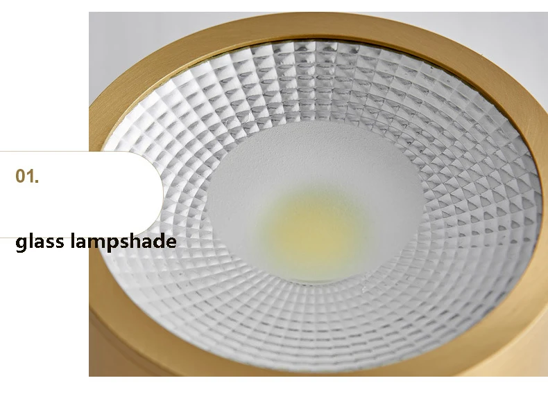 LED Copper Surface Mounted Tube Light Warm White Light Spotlight Gold Ceiling Mounted  Household Hallway Entrance Light