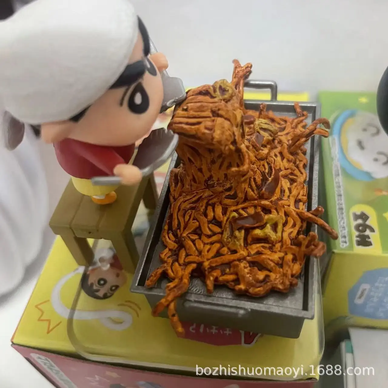 5CM 6PCS NEW Anime Crayon Shin-chan Cooking Time Cuisine Series Kawaii Figure PVC Model Toys Doll Ornament Gifts