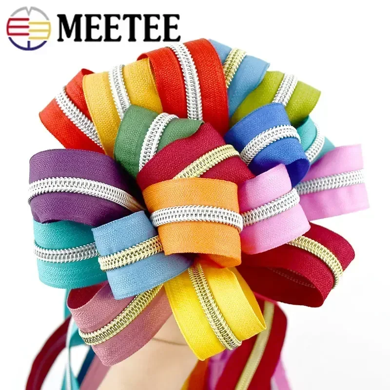 2-10M 5# Nylon Zipper Tape By Meter For Sewing Bag Garment Coil Zippers Purse Jacket Decorative Zips Repair Kits DIY Accessories