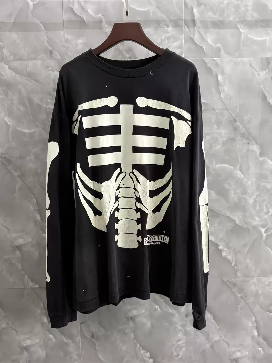 26fw Saint Night-lit Skeleton Long Sleeved T-Shirt Men Women T Shirt Top Tee