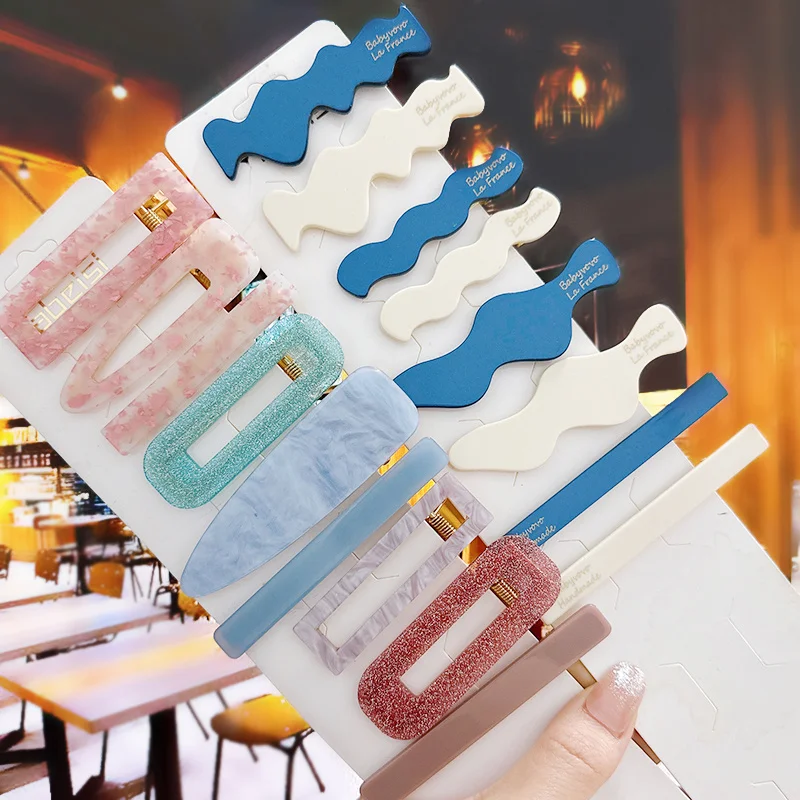 Fashion new Acrylic Clip Set Acetate Women Girls Geometric Hairgrips Headwear Hair Accessories Jewelry Gift
