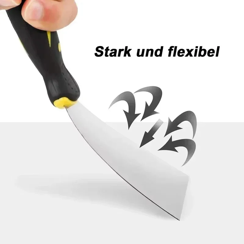 مكشطة سكين المعجون من الفولاذ الكربوني مقاس 2/3/4/5 بوصة، ملعقة متعددة الحجم، أداة إصلاح الطلاء والجدار، ضرورية للاستخدام المنزلي والرياضي