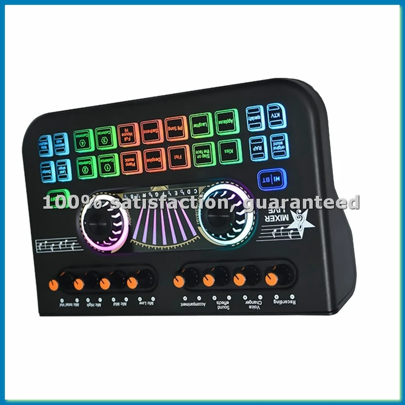 X3 Live Voice Mixer Audio Interface Console Live Microphone Sound Card for Recording Streaming Smartphone Black-VVNB