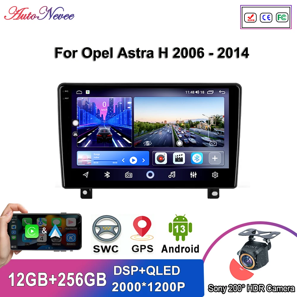 Android 14 Car DVD For Opel Astra H 2006-2014 Auto Radio Multimedia Player GPS Navigation Stereo Head Unit No 2din DVD Dash Cam