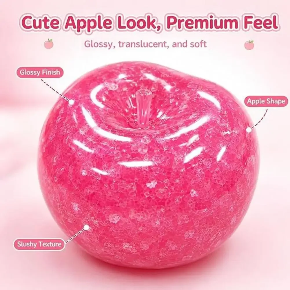 Apple Slushie Squishy Fidget Toy Crunchy Moldable Non-Bounce Sensory Stress Reliever Medium Grip Strength Slow Rising Gift