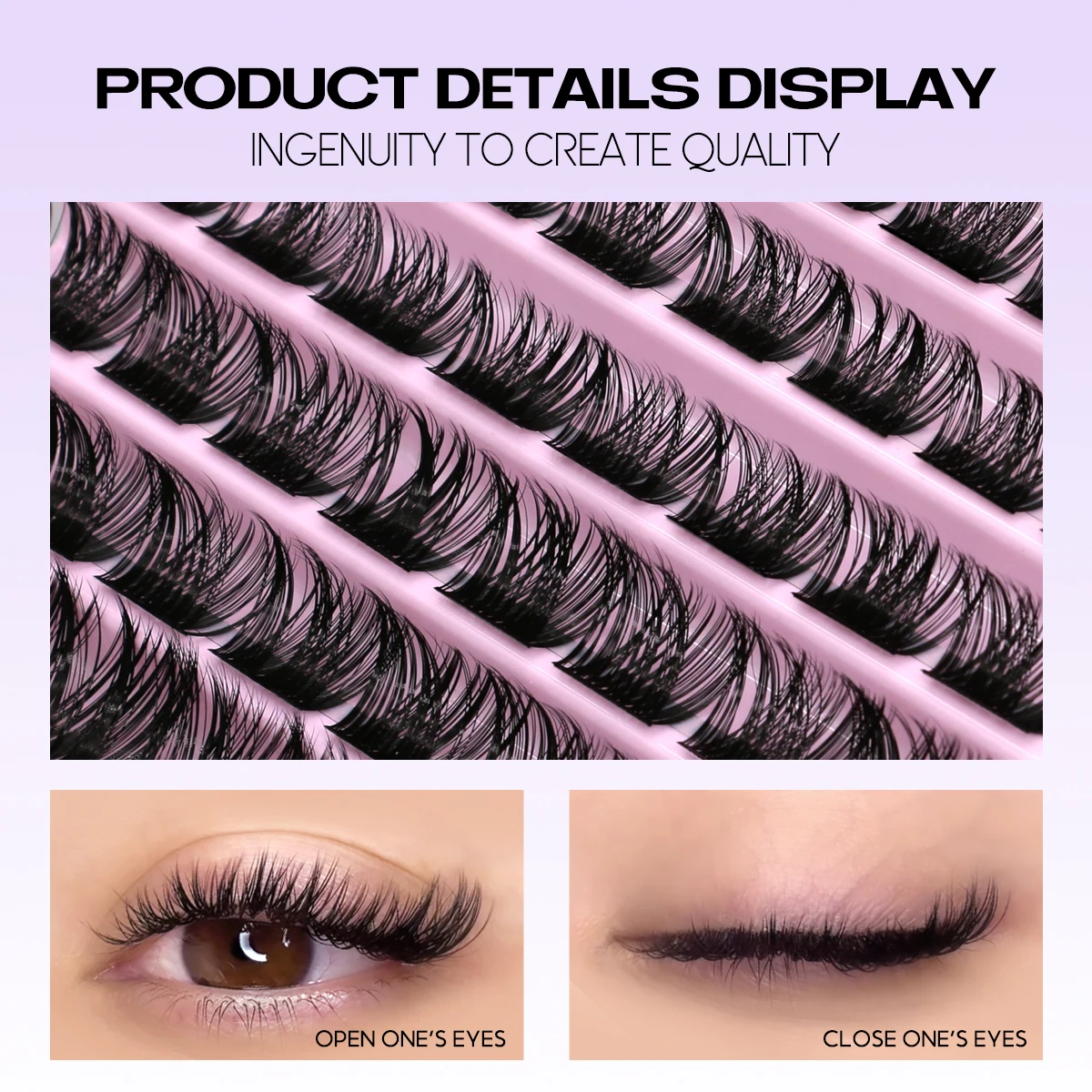 Groinneya diy kit de extensão de cílios individuais cluster mix lash d curl clusters cílios bond e selo ferramenta de maquiagem