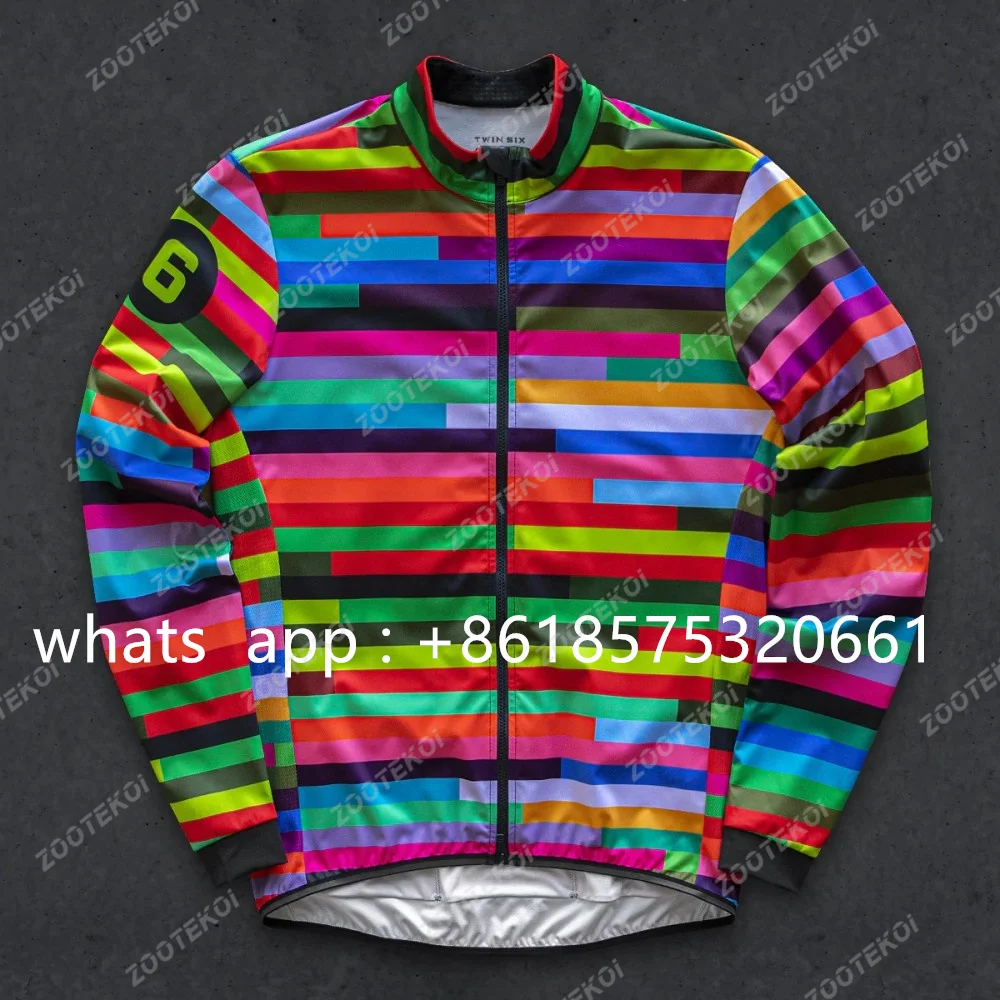 Twin Six 2023 New Spring/Autumn Cycling Jersey uomo manica lunga cappotto sottile Outdoor Bicycle MTB Cycliste Team felpa