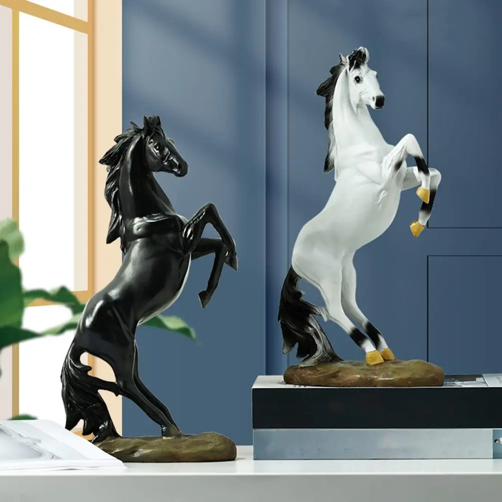 Desk Horse Ornament Vintage Resin Horse Figurine Miniature Pony Sculpture Simulated Statue for Home Office Desktop Decoration