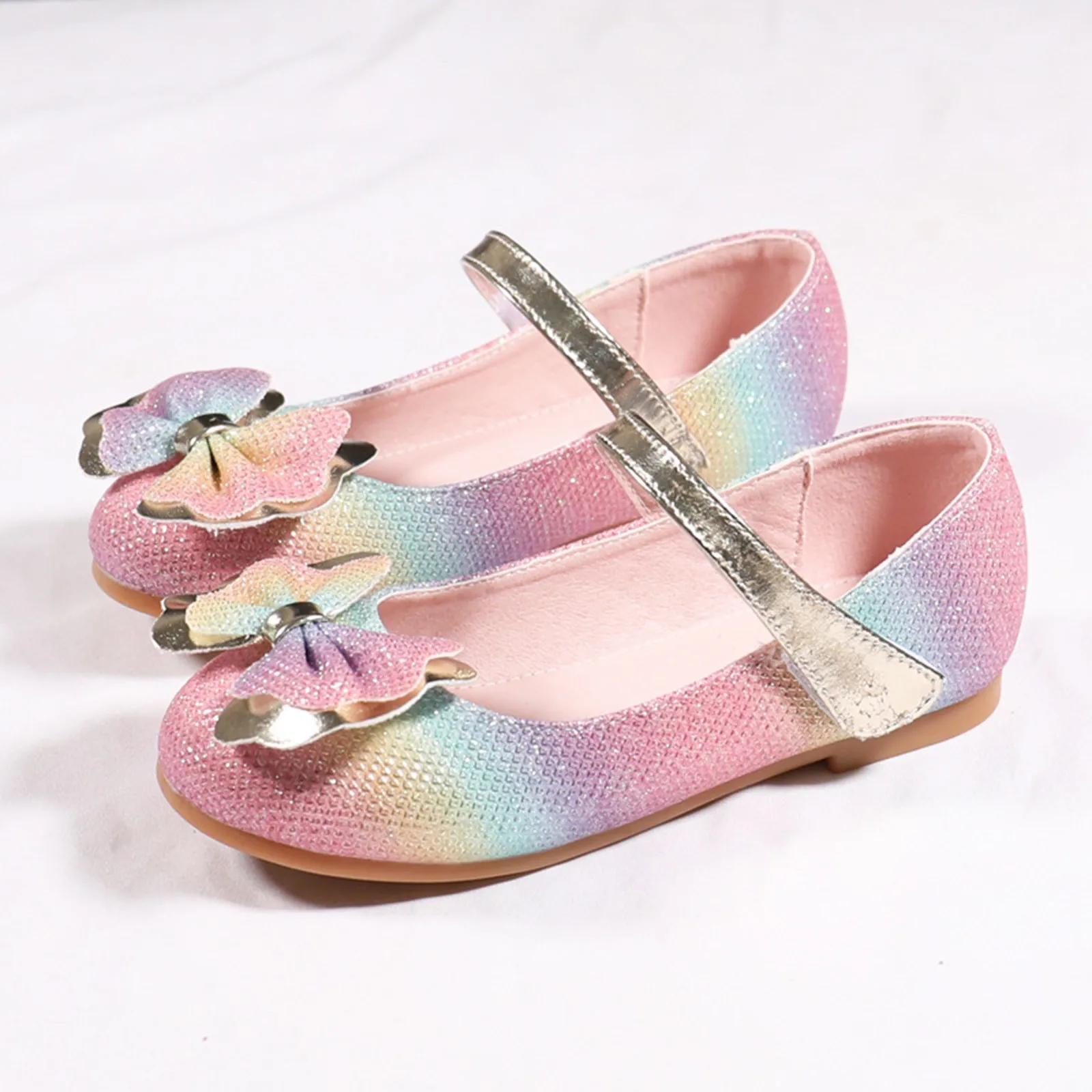 

Тапочки, детская обувь на плоской подошве, сандалии с мягкой подошвой и кристаллами, модная обувь для выступлений с ярким бантом, тапочки для девочек, размер 1.